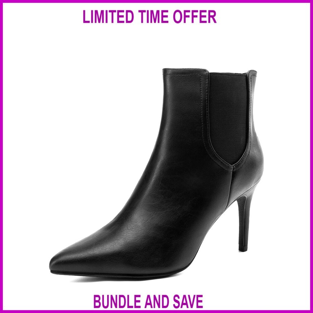 Pointed Toe Stiletto High Heel Ankle Booties